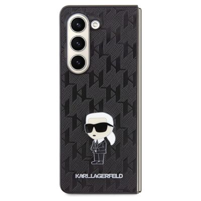 2. Karl Lagerfeld Saffiano Monogram Ikonik Pin Hülle für Samsung Galaxy Z Fold 5 – Schwarz