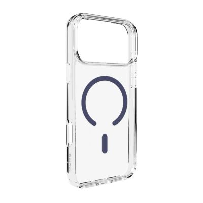 Puro Lite Mag TPU+PC Hülle kompatibel mit MagSafe für iPhone 17 Pro - Transparent mit blauem Ring