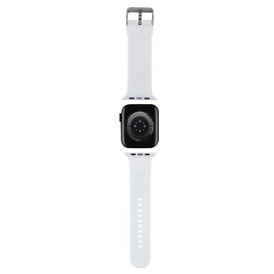 2. Karl Lagerfeld 3D Rubber Karl&Choupette Heads Armband für Apple Watch 38/40/41 mm – Weiß