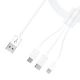 2. 3mk Kabel 3-in-1 USB-A - Micro-USB / Lightning / USB-C 1,2 m 20 V / 2,4 A 15 W - weiß