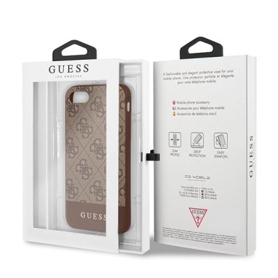 7. Guess 4G Stripe Collection Hülle für iPhone 7 / 8 / SE 2020 / SE 2022 - Braun