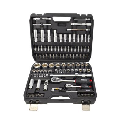 AWTOOLS Schraubenschlüsselsatz, 144-teilig, 1/2" / 1/4", schwarze Linie