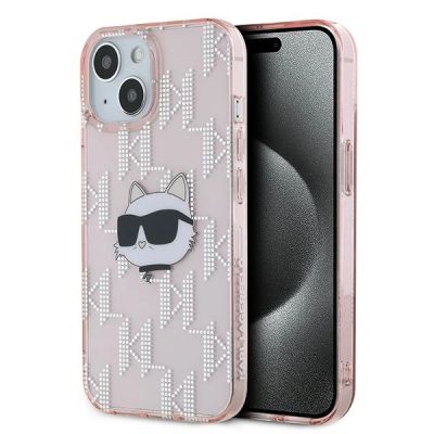 Karl Lagerfeld IML Choupette Head & Monogram Hülle für iPhone 13 – Rosa