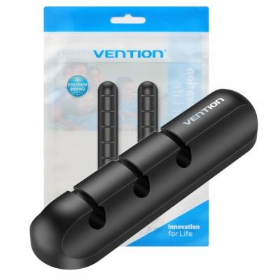 2. Vention 5-Port Kabelorganizer 2er-Pack Schwarz