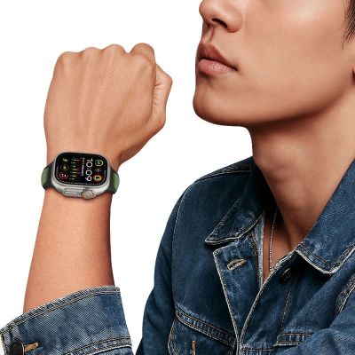 5. Tech-Protect IconBand Line Armband für Apple Watch 44 / 45 / 46 / 49 mm - Grau-Orange