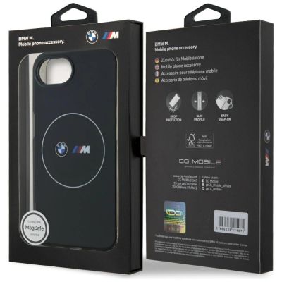 8. BMW IML Metal White Circle MagSafe iPhone 16e Hülle - Schwarz
