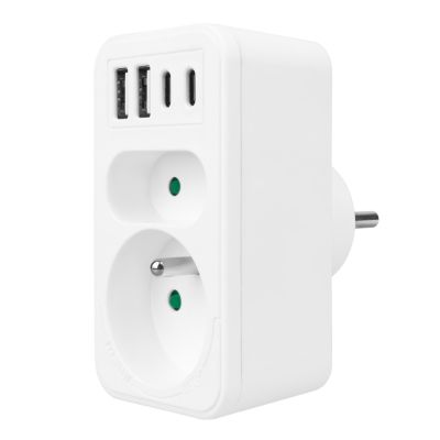 4. MACLEAN Steckdose 2-fach + 4x USB MCE249 F/W