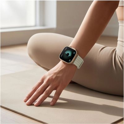 4. Tech-Protect Nylonarmband für Huawei Watch Fit 3 / 4 / 4 Pro / 5 / 5 Pro – Weiß