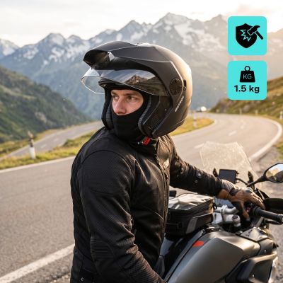 3. Meteor Hekato L Motorradhelm 59-60 cm schwarz