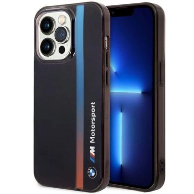 Hülle BMW BMHCP14L22HVGV iPhone 14 Pro 6.1" schwarz/schwarz IML Tricolor Stripe