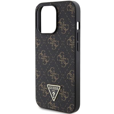 6. Guess 4G Triangle Metal Logo Hülle für iPhone 14 Pro – Schwarz