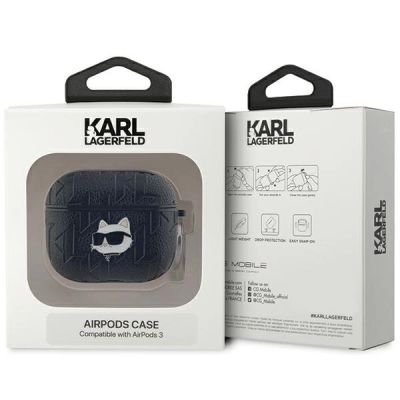3. Karl Lagerfeld Monogram Choupette Head Case für AirPods 3 – Schwarz