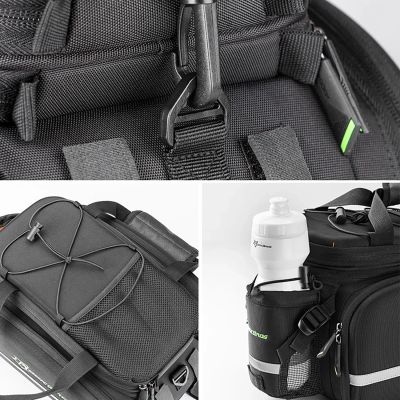 5. Rockbros A6-03BK Fahrradtasche für Kofferraum 35 l mit ausklappbaren Taschen – Schwarz