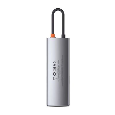 7. Baseus Metal Gleam 8in1 USB-C Hub - USB-C PD 100W 1x HDMI 4K 30Hz 1x SD- und microSD-Kartenleser 3x USB-A 3.2 1xRJ45 - grau