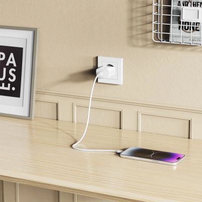 10. Tech-Protect NC20W Wandladegerät mit 100 cm USB-C-/Lightning-Kabel – Weiß