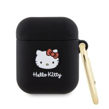 Hello Kitty Silikon 3D Kitty Head Hülle für AirPods 1/2 – Schwarz