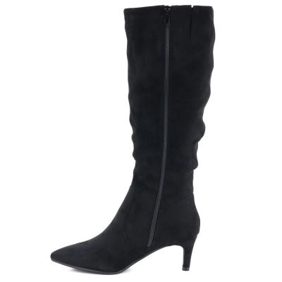 7. Sergio Leone KZ-28 Schwarze Wildleder-Stiefeletten mit niedrigem Absatz und Isolierung
