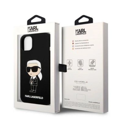 8. Karl Lagerfeld Silikon-Ikonik-Hülle für iPhone 14 Plus – Schwarz