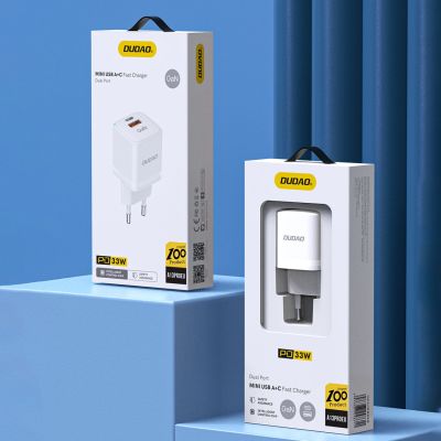 9. Wandladegerät GaN 33W PPS USB C/USB Dudao A13Pro - weiß