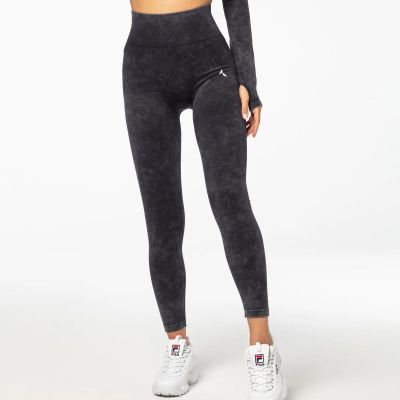 2. Carpatree Yasmine Damen-Sportleggings, hoher Bund, Marmor-Optik - CP-YSL-BL