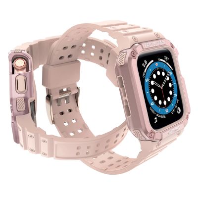 3. Schutzarmband für Apple Watch 42/44/45 mm Panzergehäuse-Armband - Rosa