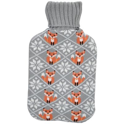 2. GUMMI-WÄRMFLASCHE IM ALPINA-BEZUG 1,7 L GRAU