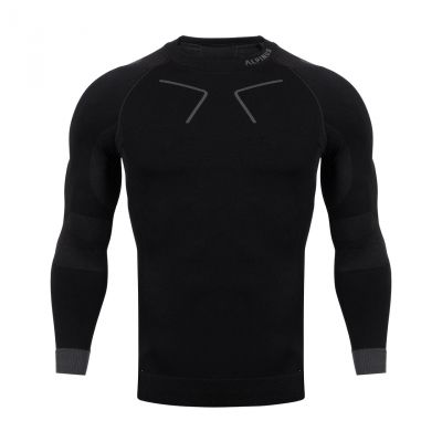 2. Alpinus Tactical Base Layer Thermoaktives Shirt Schwarz und Grau M GT43219