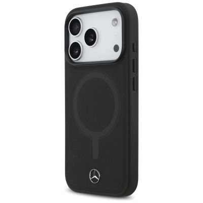 2. Mercedes Plain MagSafe Case aus glattem Leder für iPhone 17 Pro – Schwarz
