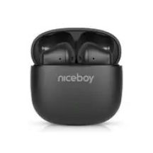 Niceboy Beans 4 POP schwarz / Kabellose Kopfhörer mit Mikrofon / Bluetooth 5.4 / IPX4 / Ladecase