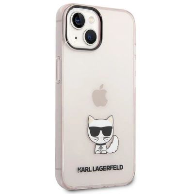 4. Karl Lagerfeld Transparent Choupette Body Case für iPhone 14 Plus / 15 Plus 6,7" - Rosa