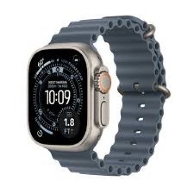 Apple Watch Ultra 3 GPS + Cellular 49 mm Gehäuse aus natürlichem Titan mit Armband in Anchor Blue Ocean