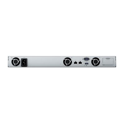 4. NAS Synology RS422+; 1U-RACK; 4x (3,5-Zoll-SATA-Festplatte/2,5-Zoll-SATA-SSD); AMD Ryzen R1600; 2 GB DDR4 ECC, 2x 1GbE RJ-45