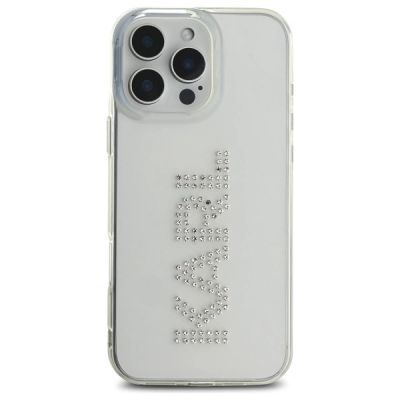 3. Karl Lagerfeld KLHCP16XHKLSTDCT iPhone 16 Pro Max 6,9" transparentes Hardcase IML Rhinestones Logo