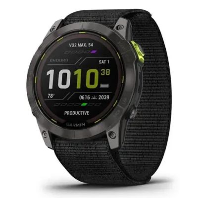 8. Garmin Enduro 2 Solar Schwarz Carbongrau DLC Ti Ultrafit Band 010-02754-01 Sportuhr
