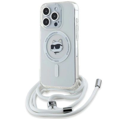 Karl Lagerfeld IML Choupette Head & Cord MagSafe Hülle für iPhone 14 Pro Max – transparent
