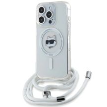 Karl Lagerfeld IML Choupette Head & Cord MagSafe Hülle für iPhone 14 Pro Max – transparent