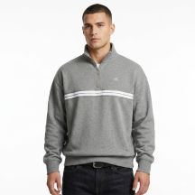 Calvin Klein Fleece-Kapuzenpullover mit Reißverschluss und Logo-Band, Grau meliert - LZ04RE285G-P7E