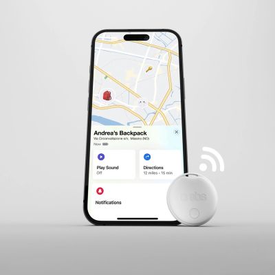 5. SBS Track My Circle-Ortungsgeräte, kompatibel mit Apple „Wo ist?“, 4er-Set – weiß