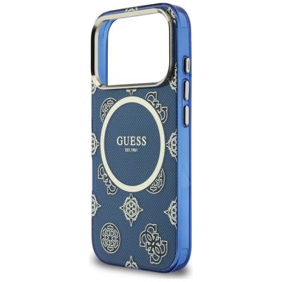 6. Guess IML Peony Dot MagSafe Hülle für iPhone 17 Pro - Blau