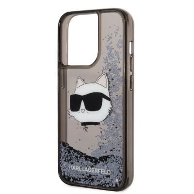 6. Karl Lagerfeld KLHCP14LLNCHCK iPhone 14 Pro 6.1" schwarz/schwarz Hardcase Glitter Choupette Head