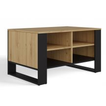 Moderner Couchtisch, 4-teilig, handgefertigt, schwarze Beine