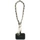 2. Guess GUOUCHSAMC4K Universal-Handschlaufenetui – schwarzer Saffiano-Kette 4G-Charm