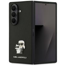 Karl Lagerfeld Saffiano Karl&Choupette Pin Case für Samsung Galaxy Z Fold7 – Schwarz