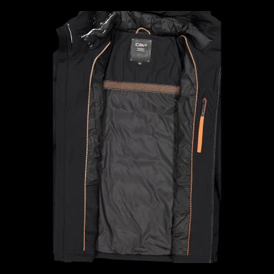 15. CMP Herren Wintersportjacke mit Kapuze, isoliert, schwarz (34K0167/U901)