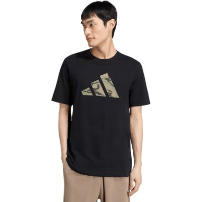 adidas Herren-T-Shirt mit Camo-Motiv und drei Streifen Logo, schwarz, KT1686