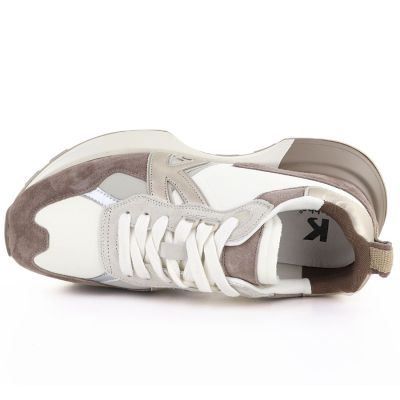 3. Damen-Sportschuhe aus Leder, beige, Kobbo 66954