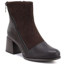 Gefütterte Damen-Ankle-Boots mit Blockabsatz, Schokoladenbraun, M.Daszyński SA269-5