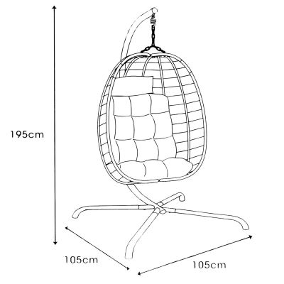 20. Hängesessel Cocoon 105x195CM Dunkelbraun