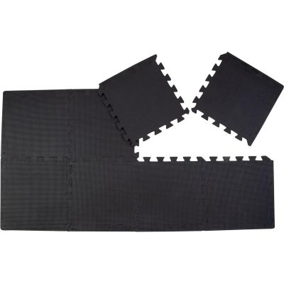 24. Puzzlematte für Fitnessgeräte, 8 Stück, 30 x 30 x 0,9 cm, Schwarz, Rein 2, Verbessern