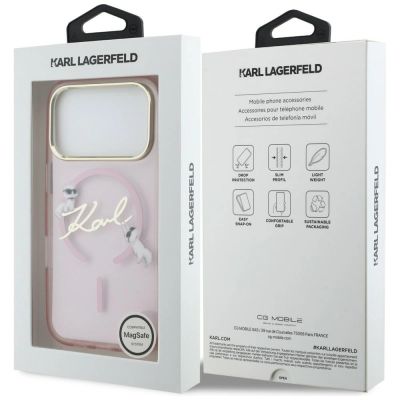 8. Karl Lagerfeld IML Choupettes Karl Script Logo MagSafe Hülle für iPhone 17 Pro - Pink